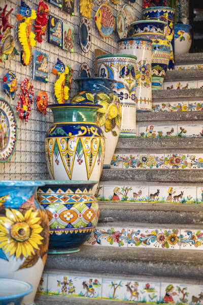 Ravello, Amalfi Coast, Campania, Italy. Details of local ceramic.
