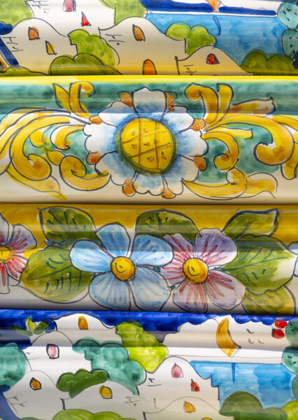 Ravello, Amalfi Coast, Campania, Italy. Details of local ceramic.