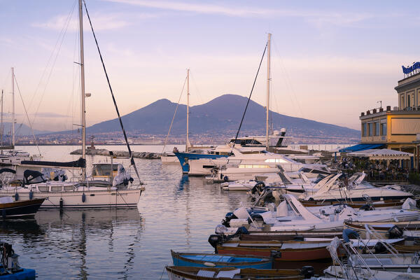Vesuvio as seen from Naples harbour. Naples, Campania, Italy.