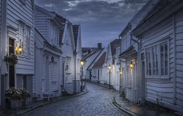 Stavanger city during the evening, Rogaland county, southern Norway.