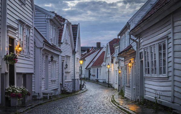 Stavanger city during the evening, Rogaland county, southern Norway.