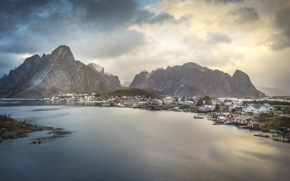 A view of Reine Bay during evening, Lofoten Islands, Northern Norway