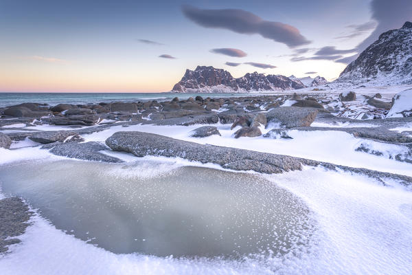 Uttakleiv beach, Lofoten Island, Norway