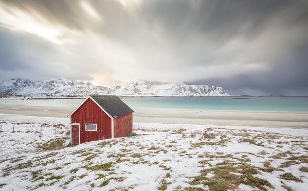 The Flakstad beach, Ramberg, Lofoten Islands, Norway 
