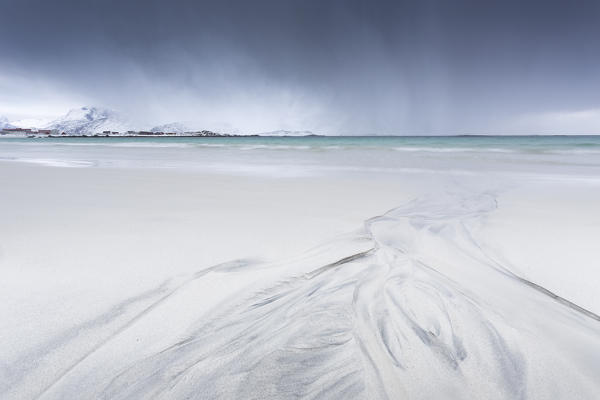 The Flakstad beach, Ramberg, Lofoten Islands, Norway 