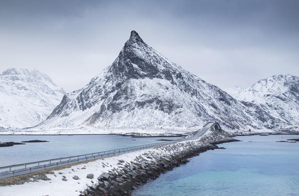 Lofoten coastline near Ramberg, Lofoten Islands, Norway 