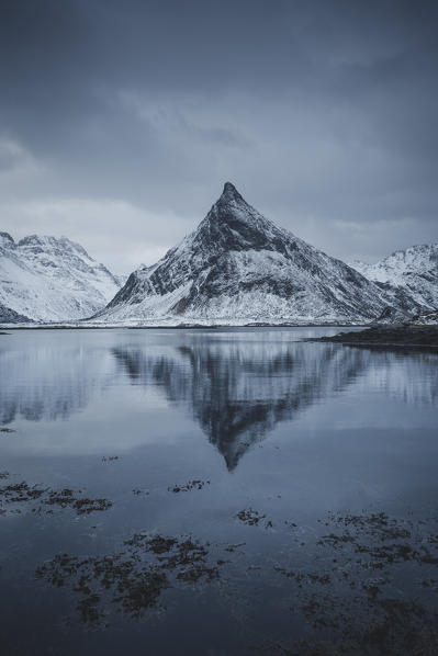 Lofoten coastline near Ramberg, Lofoten Islands, Norway 