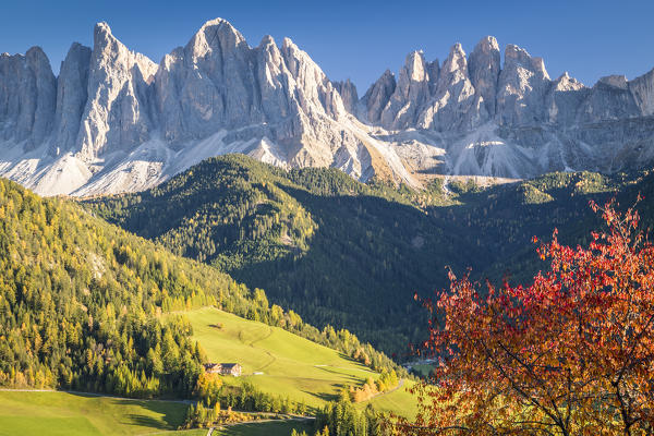 Santa Magdalena, Funes valley. Puez Odle Natural Park, South Tyrol, Italy