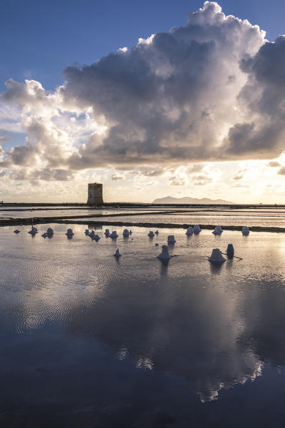 Trapani and Paceco saline natural reserve, Trapani province, Sicily, Italy