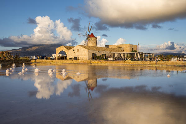 Trapani and Paceco saline natural reserve, Trapani province, Sicily, Italy