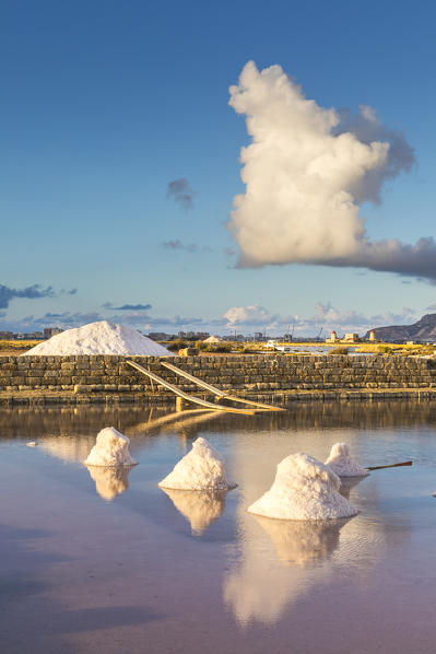 Trapani and Paceco saline natural reserve, Trapani province, Sicily, Italy