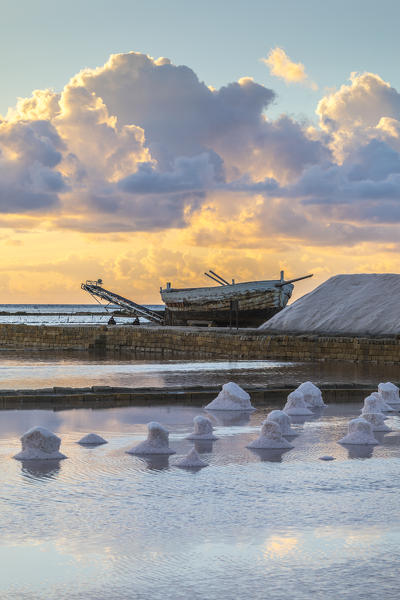 Trapani and Paceco saline natural reserve, Trapani province, Sicily, Italy