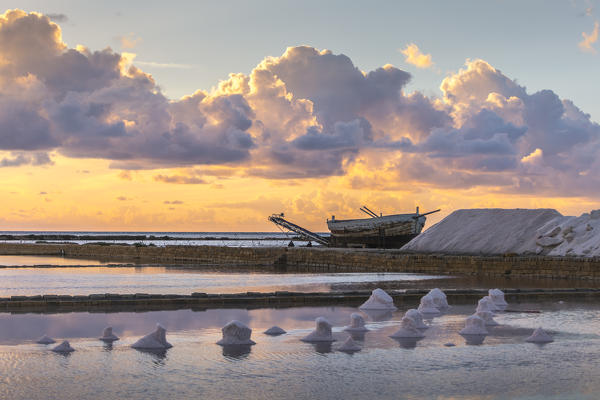 Trapani and Paceco saline natural reserve, Trapani province, Sicily, Italy