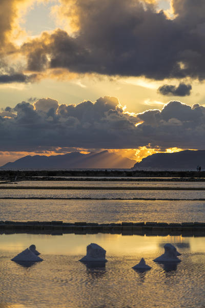 Trapani and Paceco saline natural reserve, Trapani province, Sicily, Italy