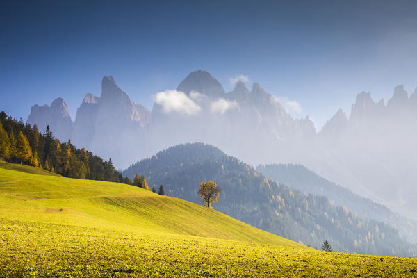 Funes Valley during autumn, Bolzano province, Trentino Alto Adige, Italy