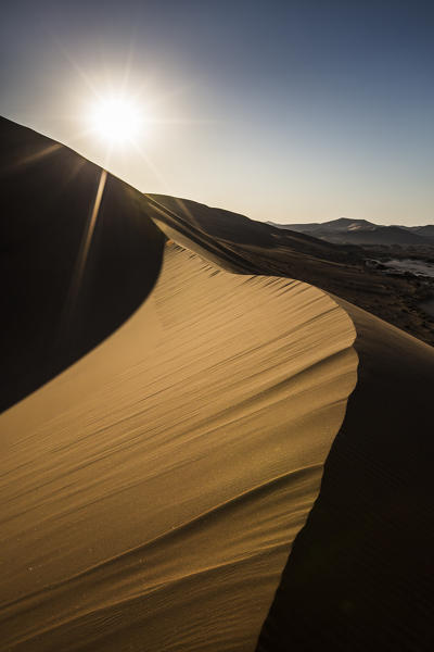 Sunset backlight on Sossusvlei dune