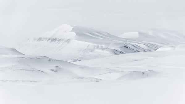 Arctic slopes in Adventdalen, Spitsbergen, Svalbard

