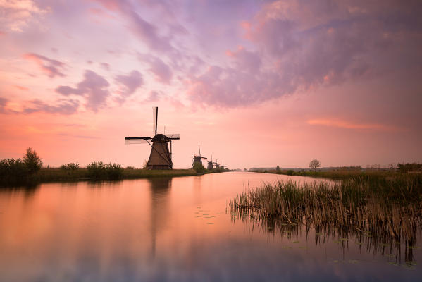 Kinderdijk, Netherlands
The windmills of Kinderdijk resumed at sunrise.