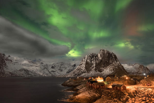 Hamnoy,Lofoten Islands,Norway
The country of Hamnoy photographed at night with the Northern Lights