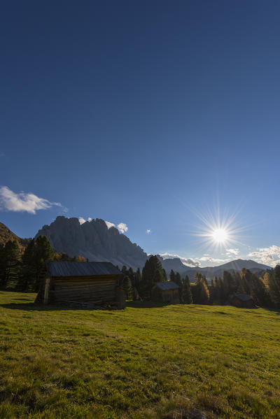 Odle,Funes, Dolomites,Trentino alto Adige, Italy

Odle photographed in a sunny day. On top of the small mountain huts