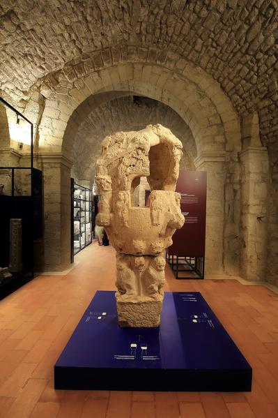 Underground of Saint Michael Archangel Sanctuary with archaeological finds, Apulia , Italy