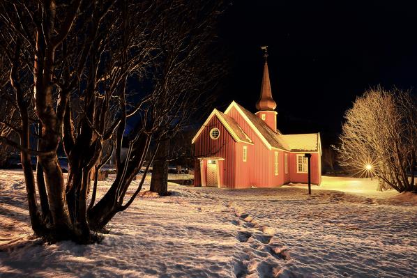 Flakstad church, Ramberg, Norway.