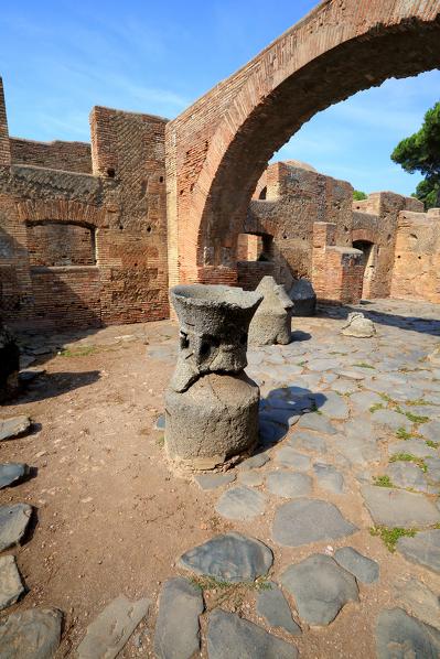 Archaeological ruins of  Ostia Antica, Rome district, Lazio, Italy