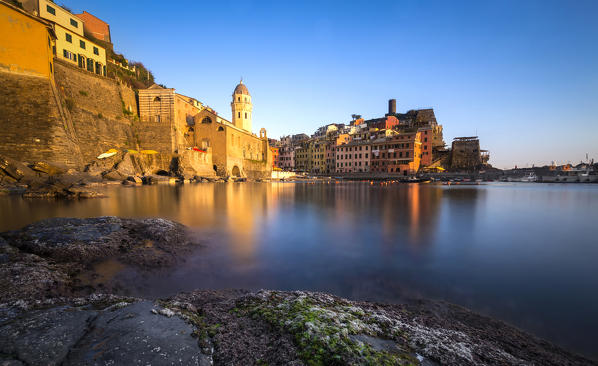 Vernazza village at sunset, La Spezia district, Liguria, Italy