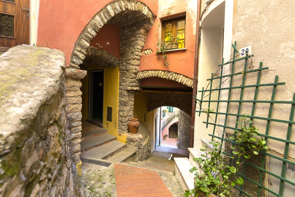 Alleys in Tellaro village, Lerici, La Spezia district, Liguria, Italy