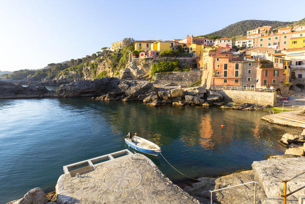 View of Tellaro village, Lerici, La Spezia district, Liguria, Italy