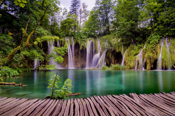 Waterfalls in Plitvice National Park, Unesco World heritage, Croatia.