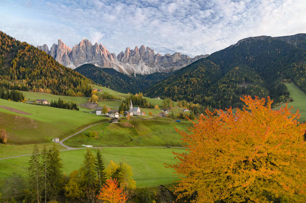 Odle Puez, Natural Park, Val Funes, Santa Maddalena,Trentino Alto Adige, Italy, south Tirol