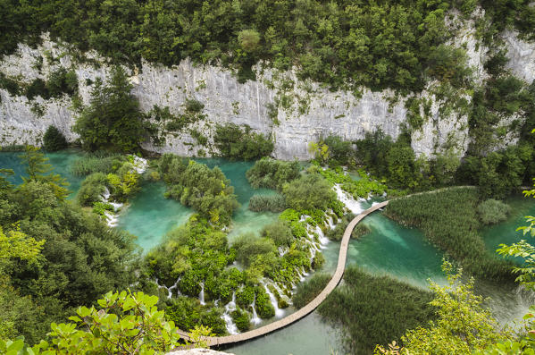 Waterfalls in Plitvice National Park, Unesco World heritage, Croatia. 