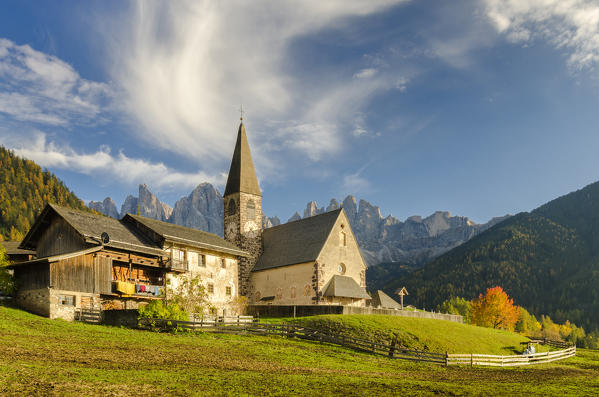 St Maddalena Church, Funes Valley, Trentino Alto Adige, Italy.