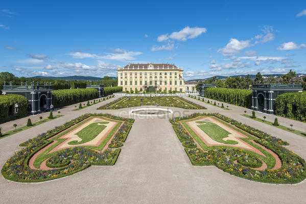 Vienna Austria Europe The Schonbrunn Palace And The Garden On The