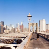 New York, Brooklyn Bridge di Manhattan, Stati Uniti d'America