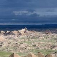 Panorama da Cedar Pass nel Parco Nazionale delle Badlands, USA