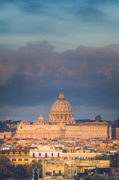 Rome, Lazio, Italy. St Peter's Basilica and other cupolas.