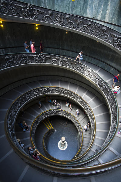 Vatican Museum, Rome, Lazio, Italy. Iconic spiral staircase.