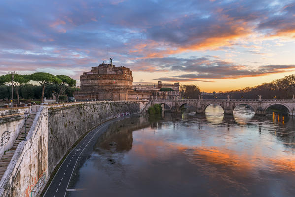 Sant Angelo Castle at sunrise
Europe, Italy, Lazio, Rome capital