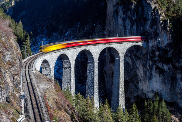 Bernina express and Landwasser Viadukt, Switzerland